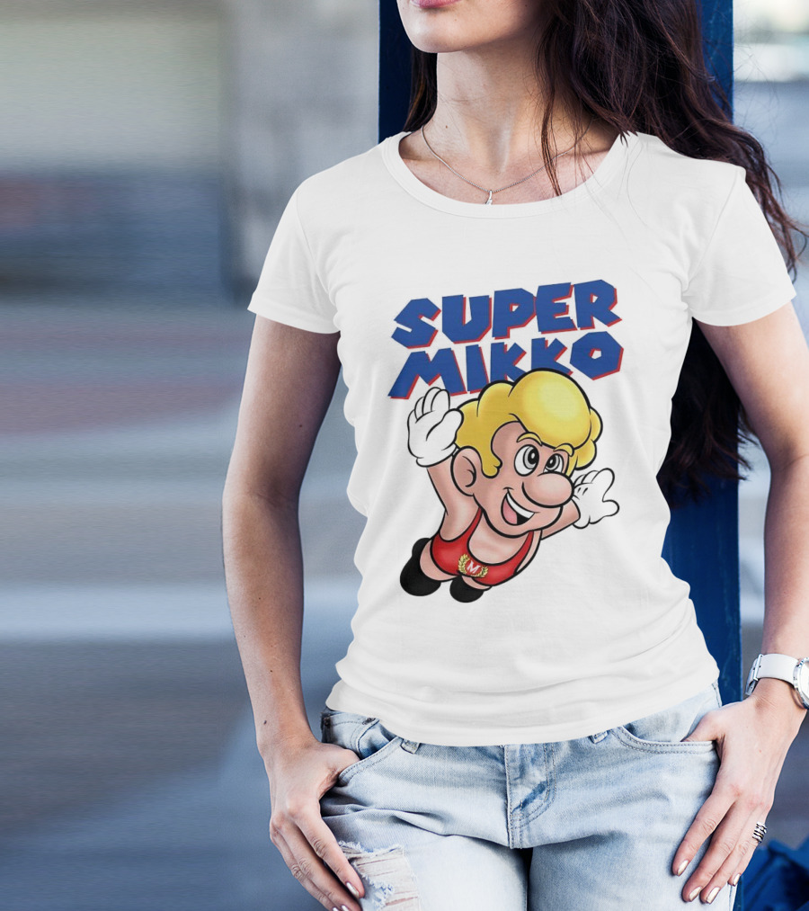 Super Mikko Flying Character Parody Super Mario Game T-Shirt