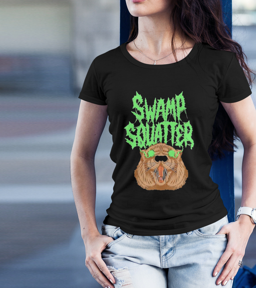 SWAMP SQUATTER GREEN MONSTER FACE T-Shirt