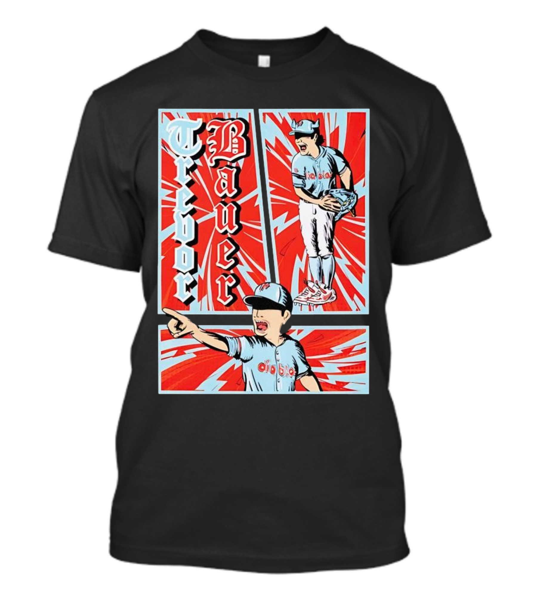 Trevor Bauer Diablo Baseball Comic Strip T-Shirt