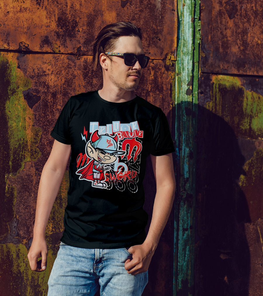 Trevor Bauer Diablo Cartoon Red Sword T-Shirt