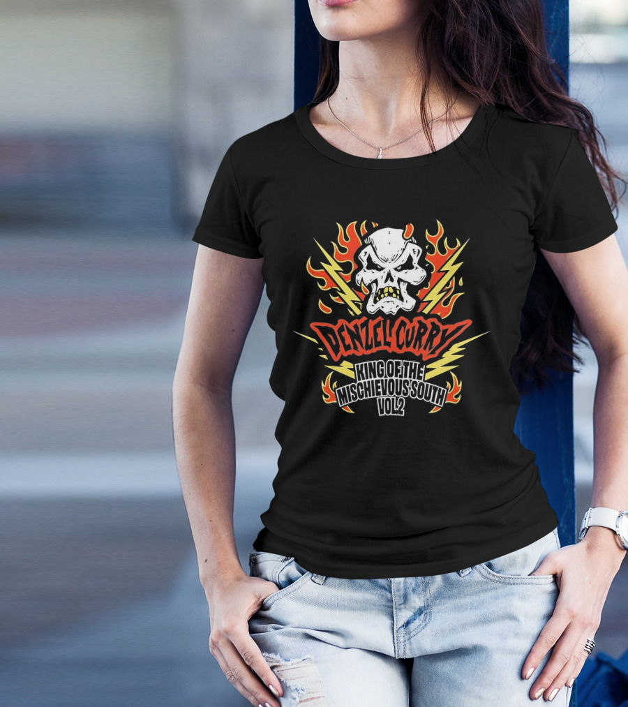 Denzel Curry King Of The Mischievous South Vol 2 Skull Flames Lightning T-Shirt