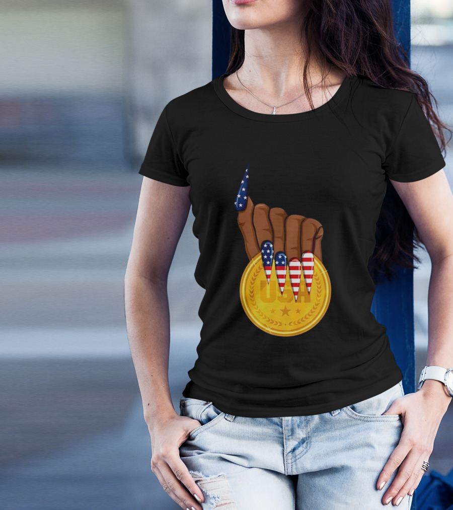 Gold Medal USA American Nails Sha’Carri Richardson T-Shirt