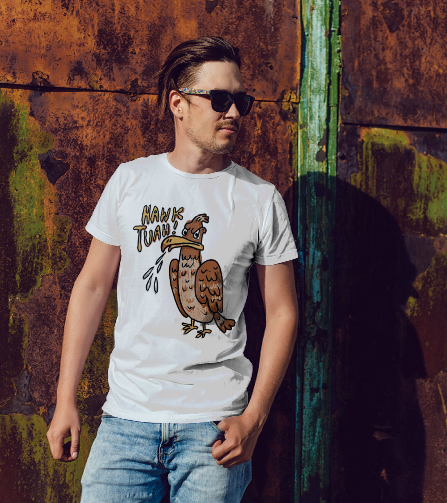 Hawk Tuah Tough Angry Bird With Spilled Ink T-Shirt