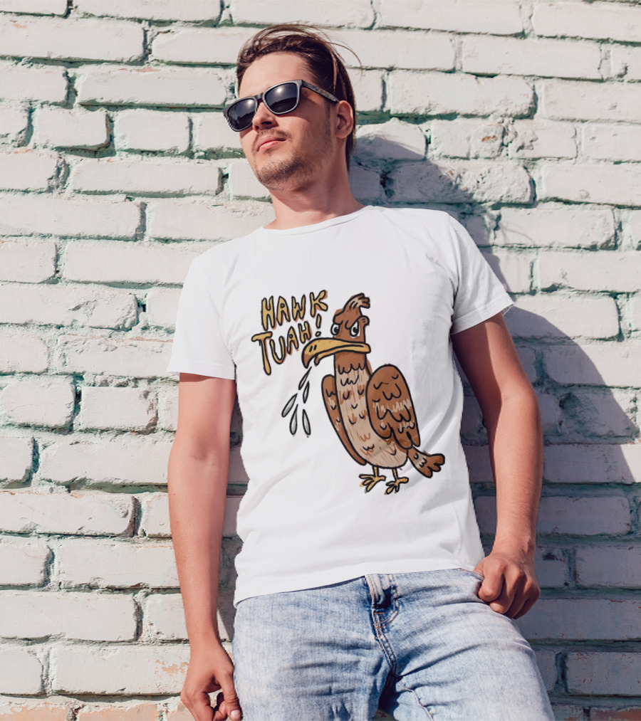 Hawk Tuah Tough Angry Bird With Spilled Ink T-Shirt