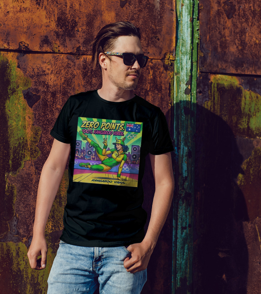 Zero Points 100 Percent Kangaroo Vibes Australia Flag Olympic T-Shirt