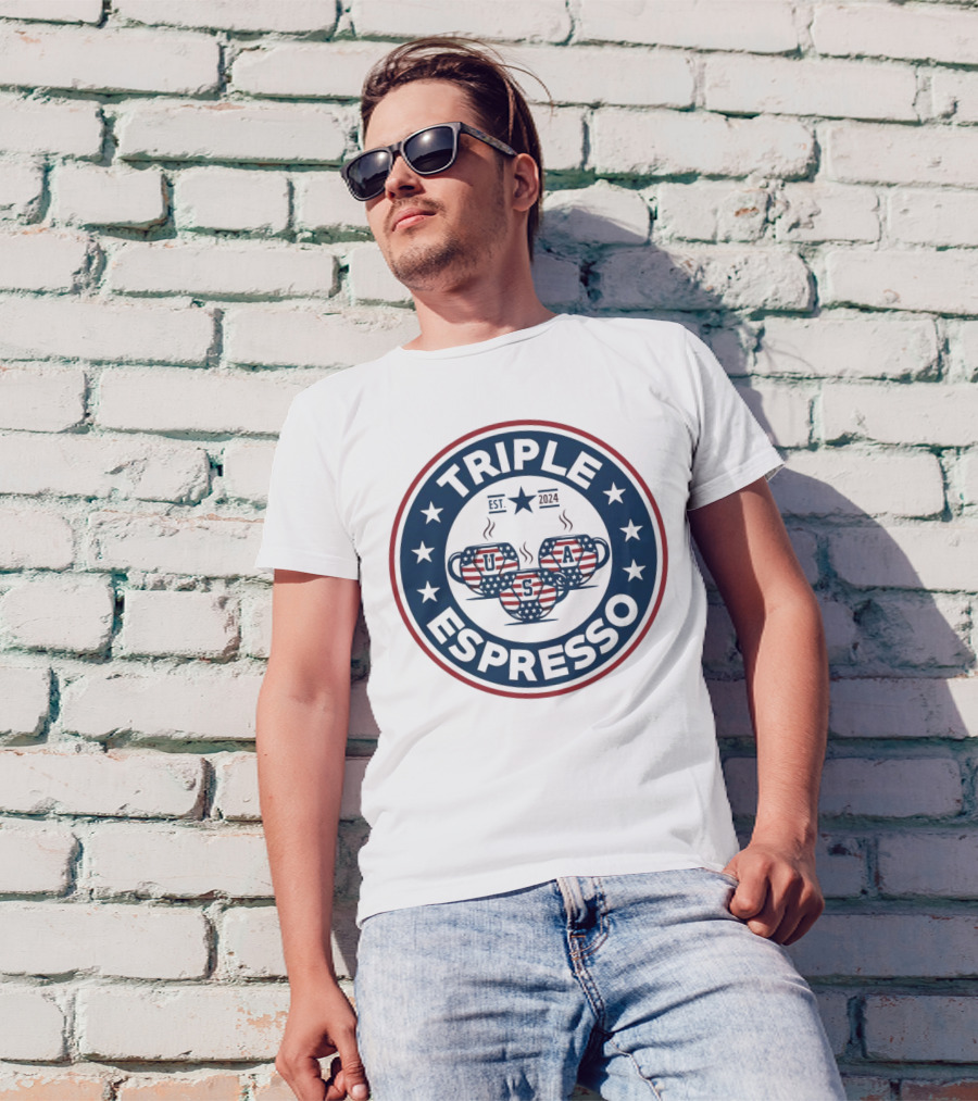 Triple Espresso USWNT American Flag Est T-Shirt
