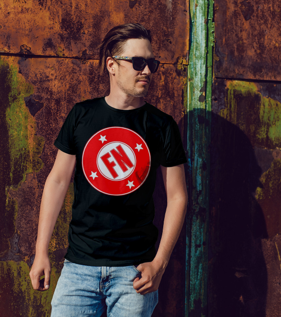 ALL FN Wrestling Red Circle Stars Shield T-Shirt