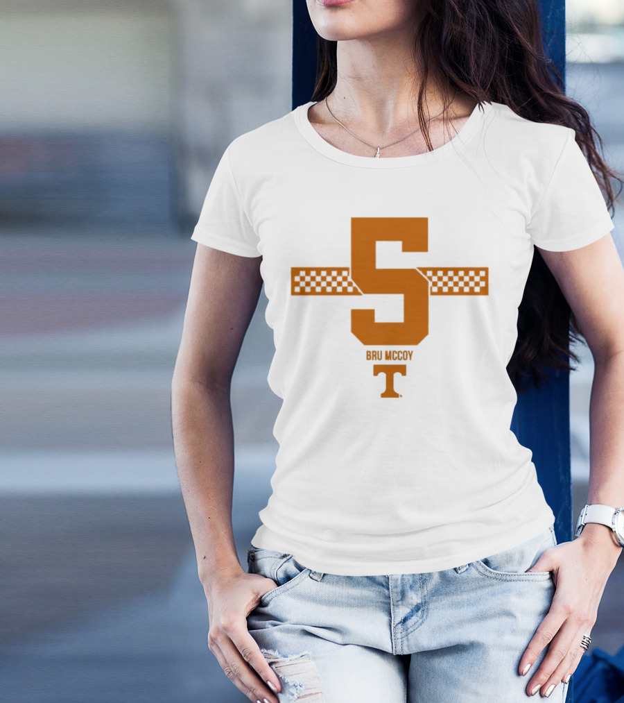 Bru McCoy 5 Stripe Tennessee Volunteers Checkerboard T T-Shirt