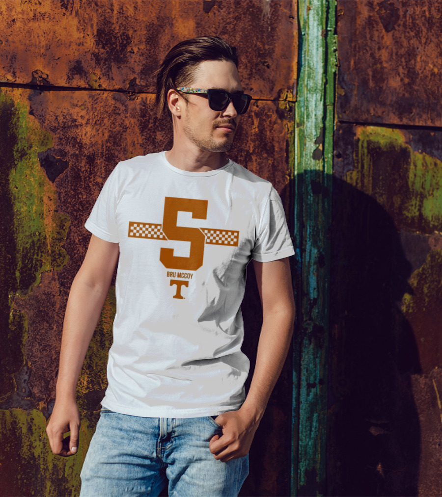 Bru McCoy 5 Stripe Tennessee Volunteers Checkerboard T T-Shirt