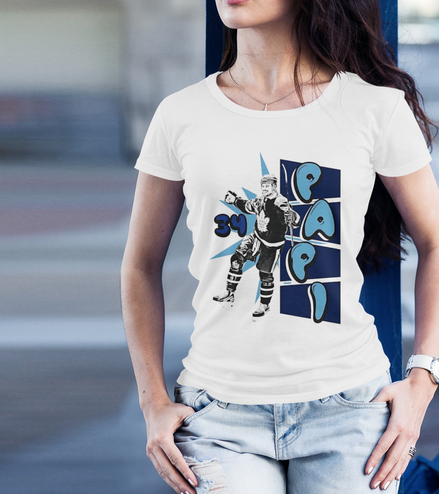 Toronto Maple Leafs Auston Matthews 34 Papi Hockey Legend T-Shirt