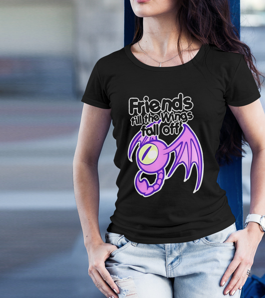 Friends Till The Wings Fall Off Purple Winged Creature T-Shirt