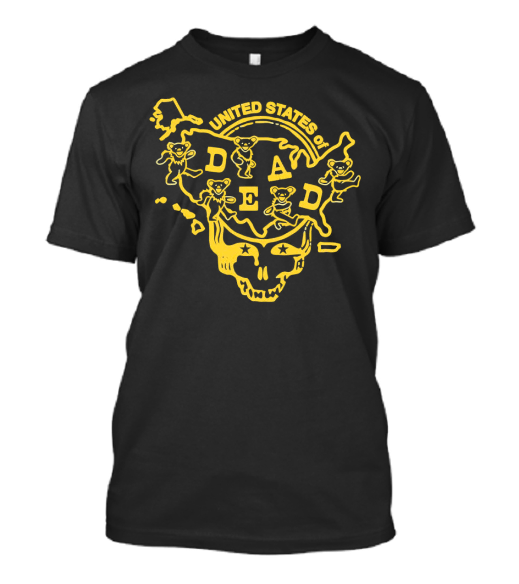 United States Of Dead Skull With Dancing Bears Grateful Dead T-Shirt