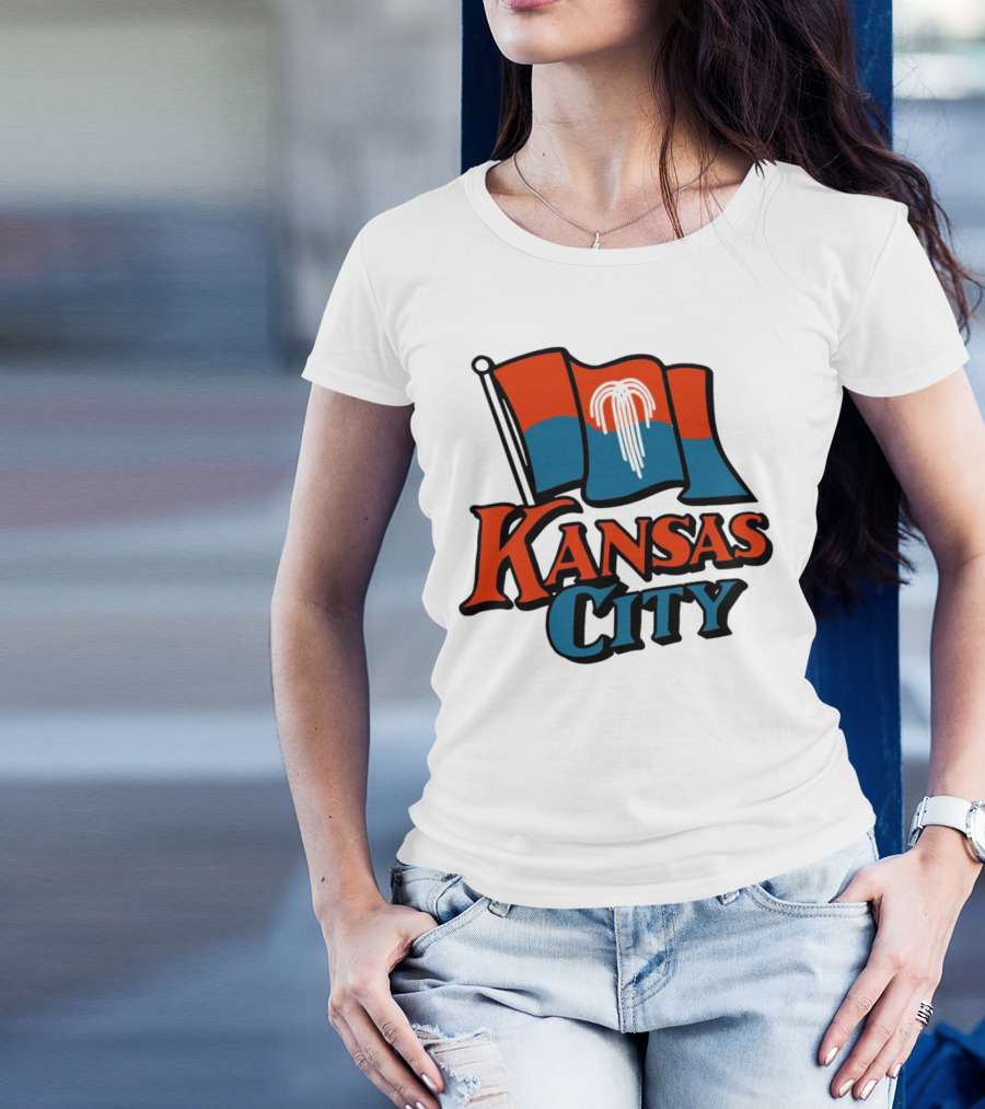 Kansas City Flag With Orange And Blue T-Shirt