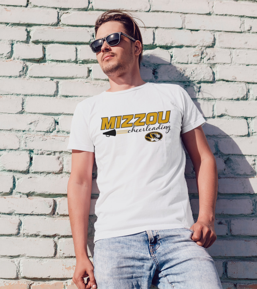 Mizzou Cheerleading Megaphone Oval Tiger Head T-Shirt