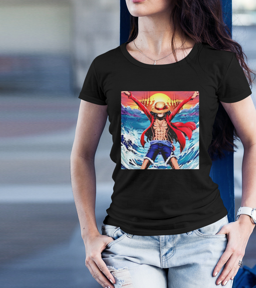One Piece Monkey D. Luffy Four Emperor Epic Ocean Battle Scene T-Shirt