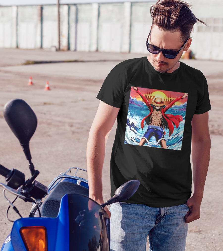 One Piece Monkey D. Luffy Four Emperor Epic Ocean Battle Scene T-Shirt