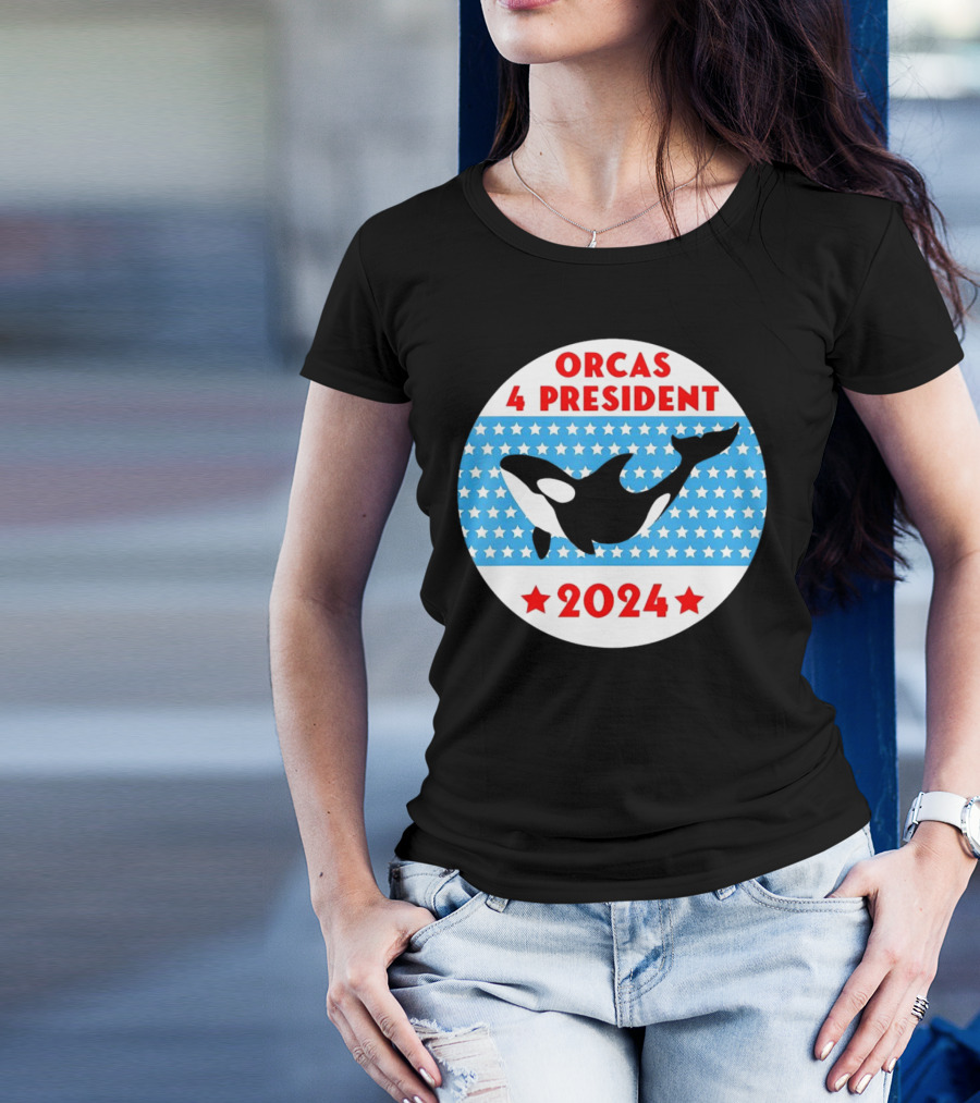 Orcas 4 President 2024 Whale Stars Circle T-Shirt