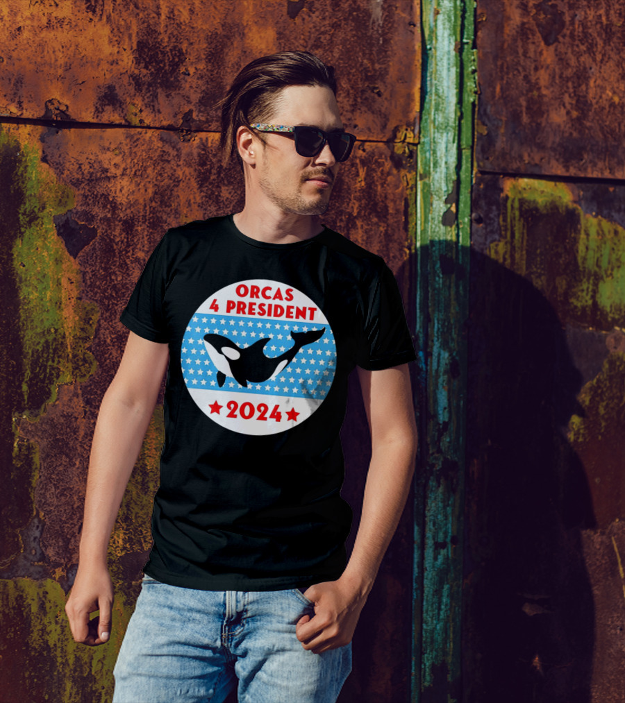 Orcas 4 President 2024 Whale Stars Circle T-Shirt
