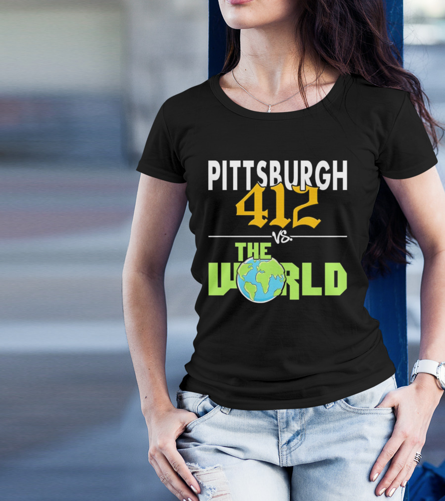 Pittsburgh 412 Vs The World Earth Map T-Shirt
