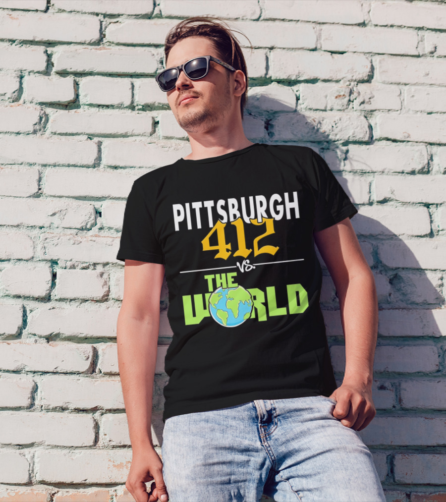 Pittsburgh 412 Vs The World Earth Map T-Shirt