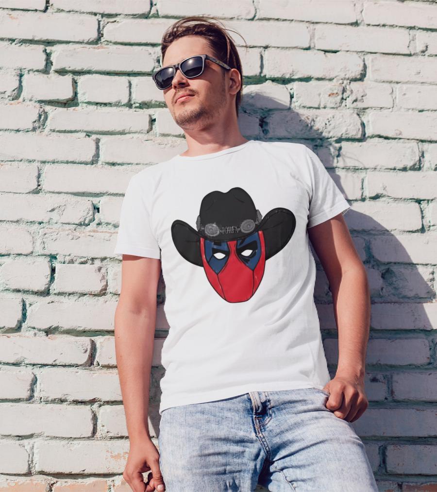 Por Favor Porfapool Deadpool Cowboy Hat Mask T-Shirt