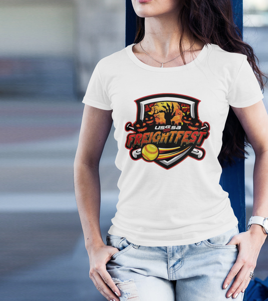 USSSA Fast Pitch Freightfest 2024 Halloween Softball Texas T-Shirt