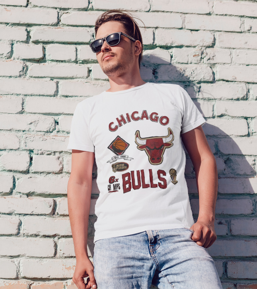 Chicago Bulls Est. 1966 NBA Finals 6X Champs Hardwood Classics Legacy Retro T-Shirt