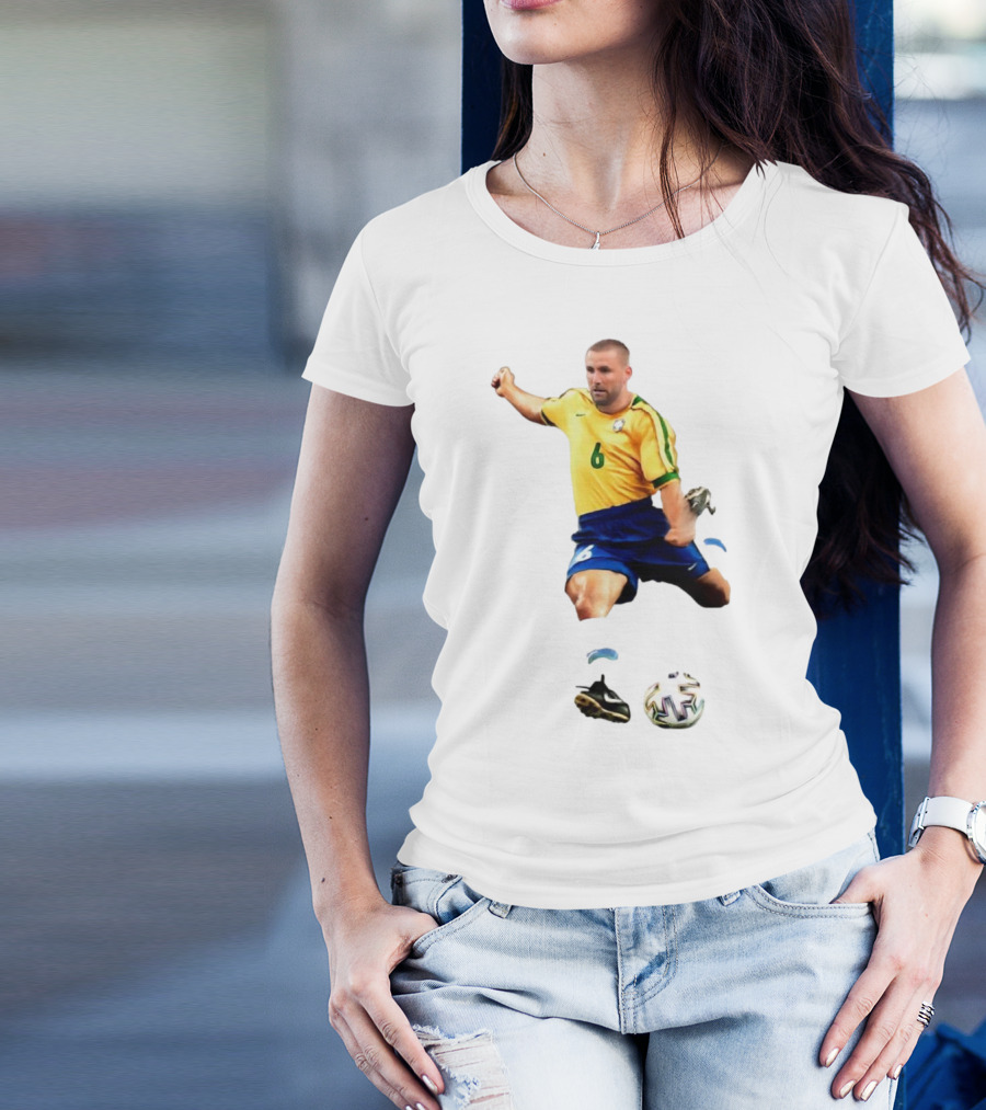 Shawberto Carlos Footballer In Brazilian Kit With Ball T-Shirt