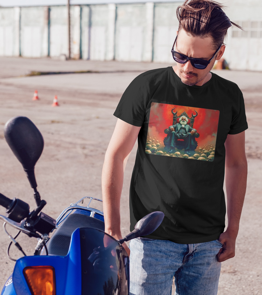 Communists Want To Abolish Intellectual Property Karl Marx Throne Of Skulls And Flames T-Shirt