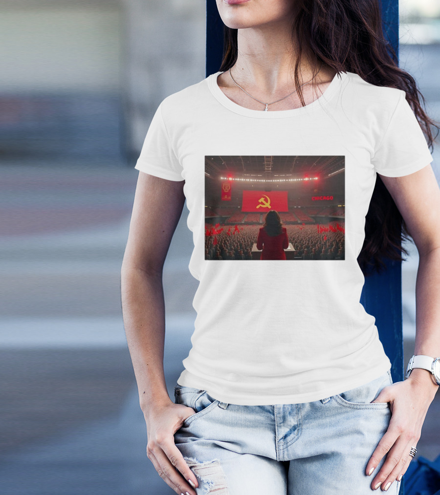 Kamala Harris Communism Chicago 2024 Soviet Symbol Rally T-Shirt