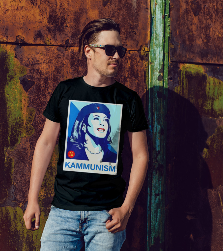 Kamala Harris Kammunism 2024 Iconic Revolution Style With Red Star Beret And Socialist T-Shirt
