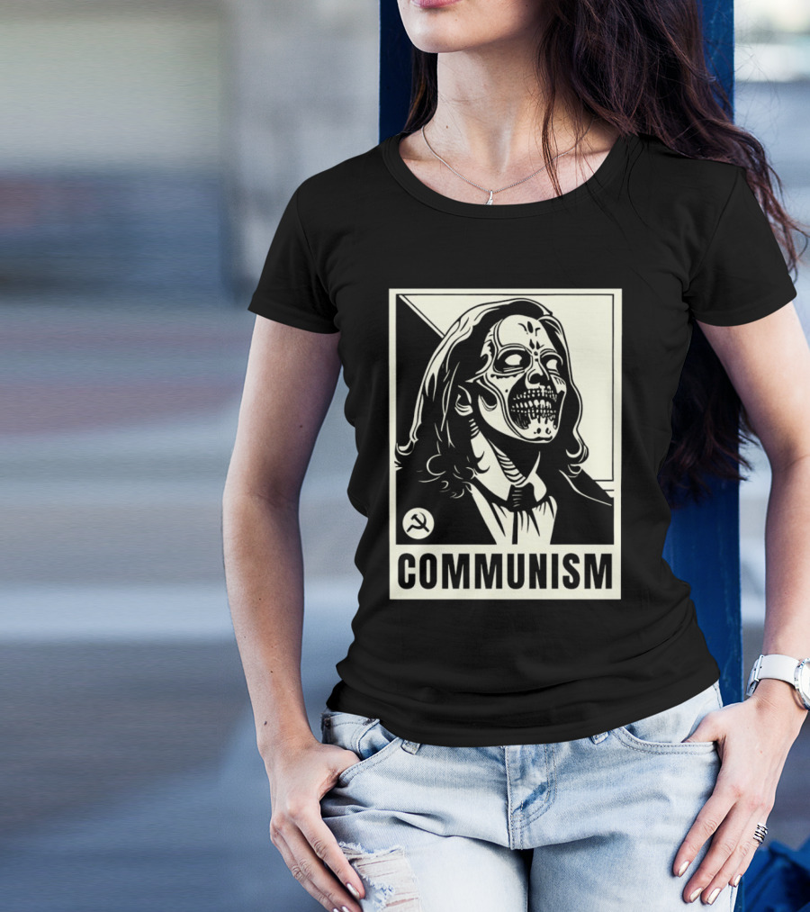Kamala Harris Zombie Communism Skeleton Hammer And Sickle T-Shirt