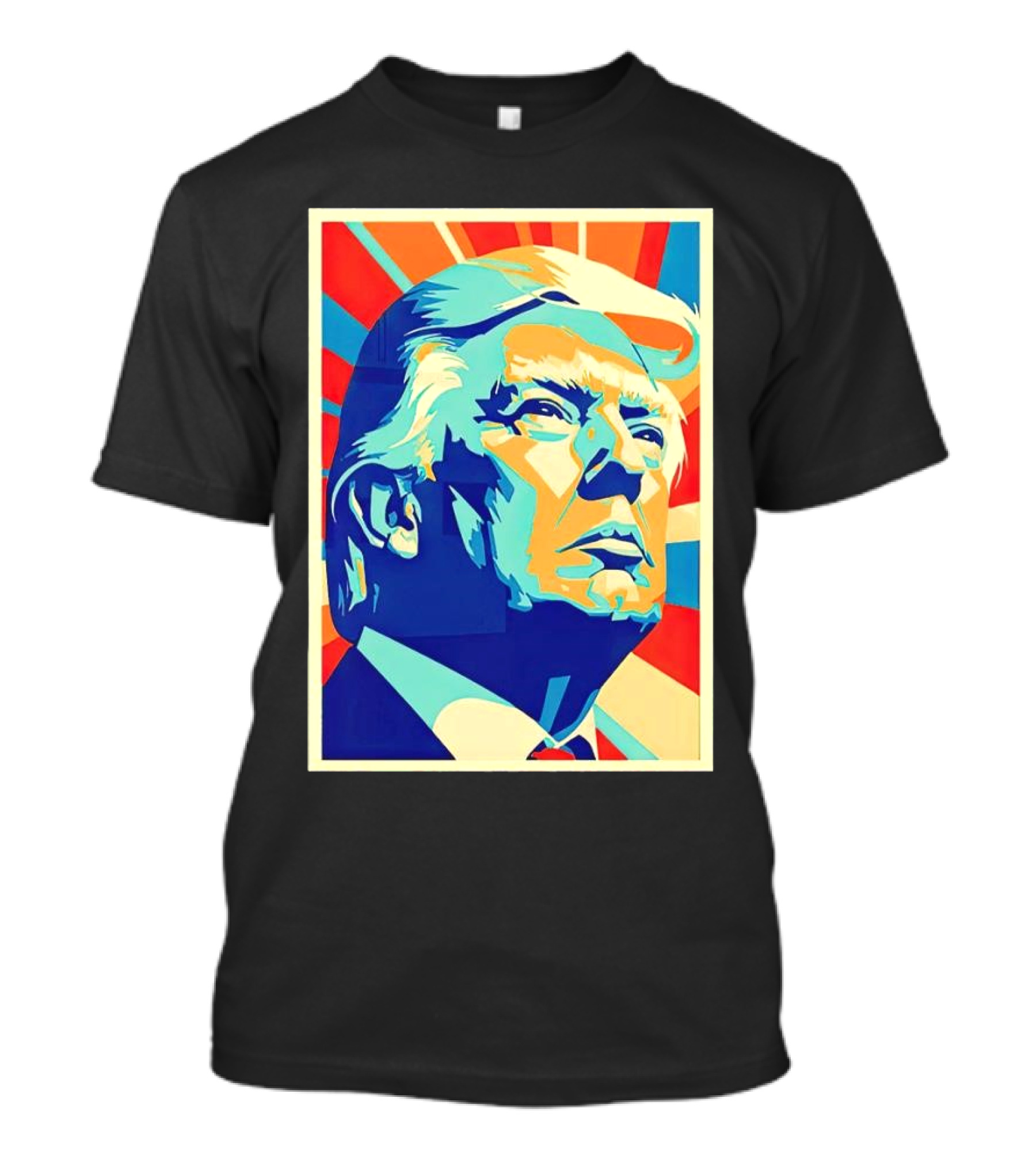 Donald Trump Poster Style Pop Art Red Blue Orange T-Shirt