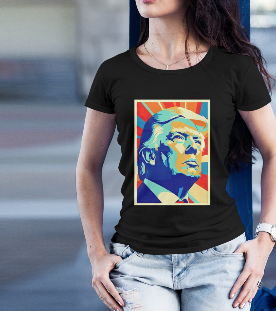 Donald Trump Poster Style Pop Art Red Blue Orange T-Shirt