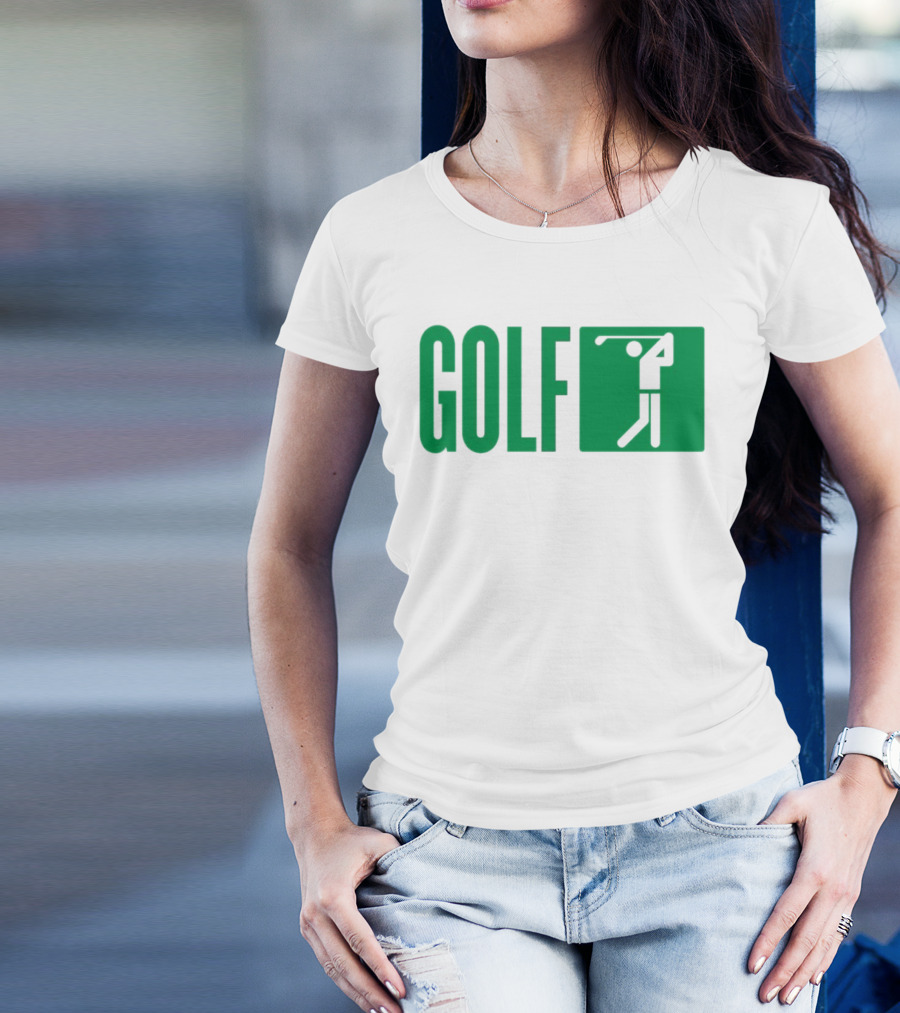 GOLF Swing Silhouette Icon Green T-Shirt