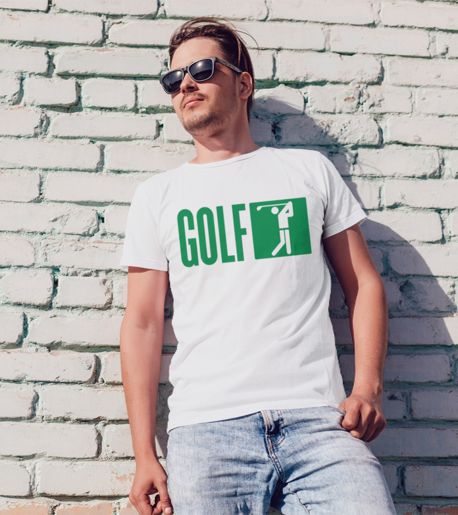 GOLF Swing Silhouette Icon Green T-Shirt