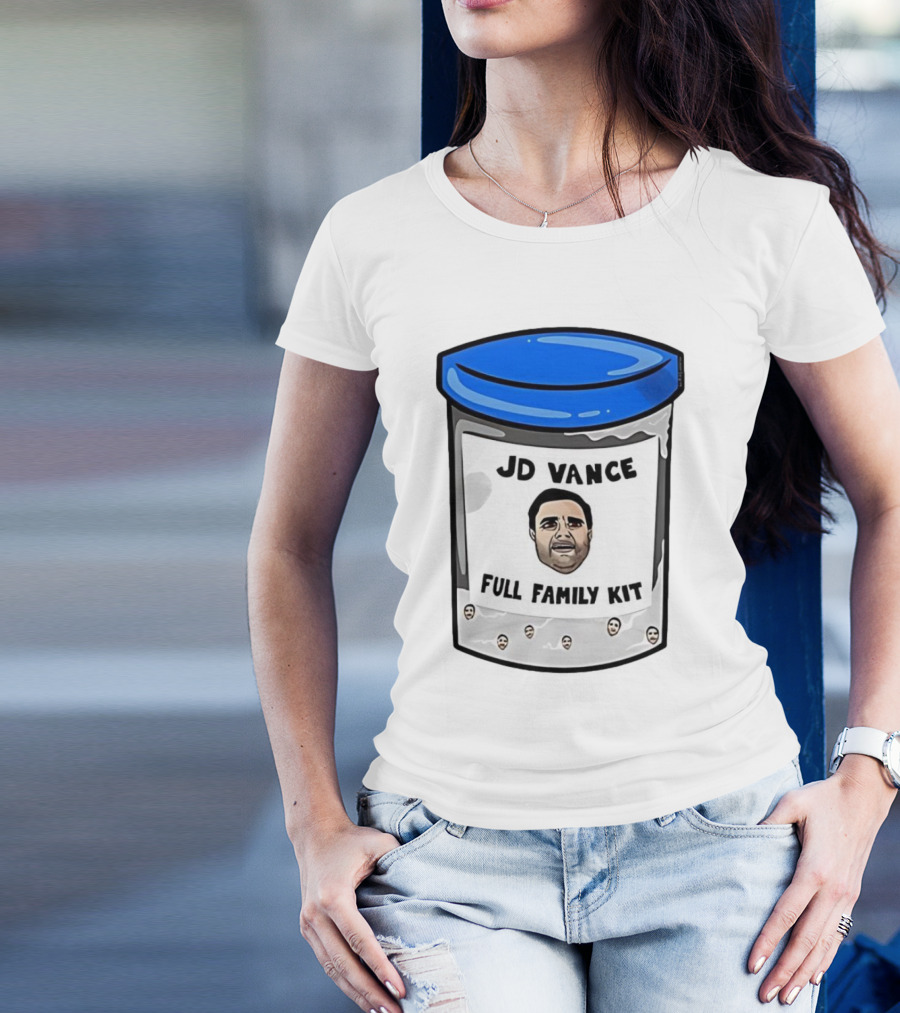 JD Vance Full Family Kit Face Jar Black Blue Lid T-Shirt