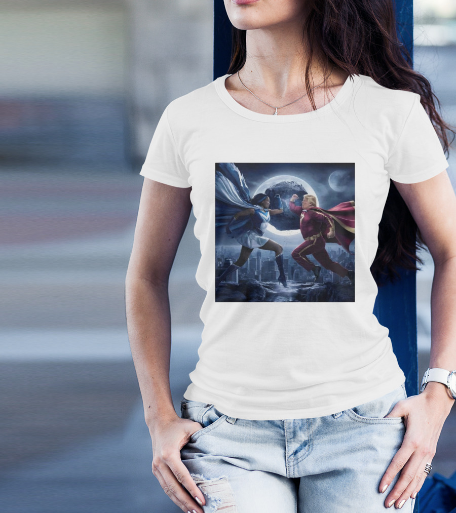 Kamala Harris Vs Trump Election 2024 Superhero Showdown In Epic Comic T-Shirt