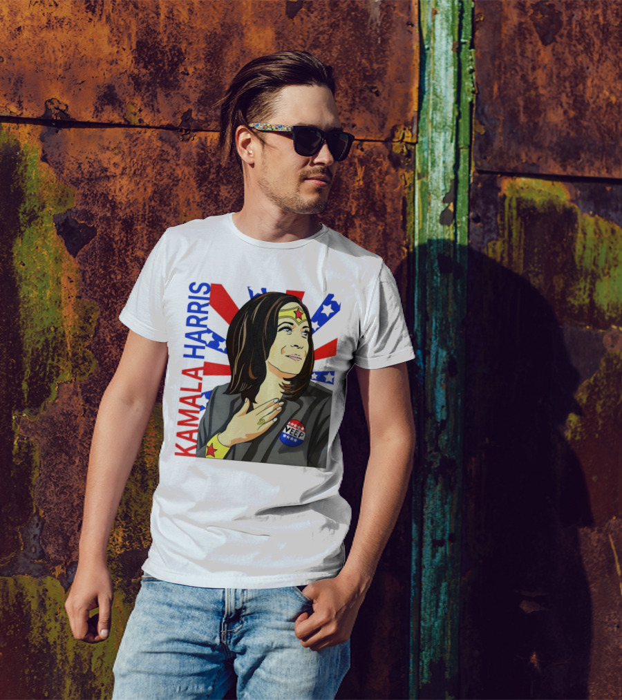 Kamala Harris Wonder Woman VEEP Stars Red And Blue T-Shirt