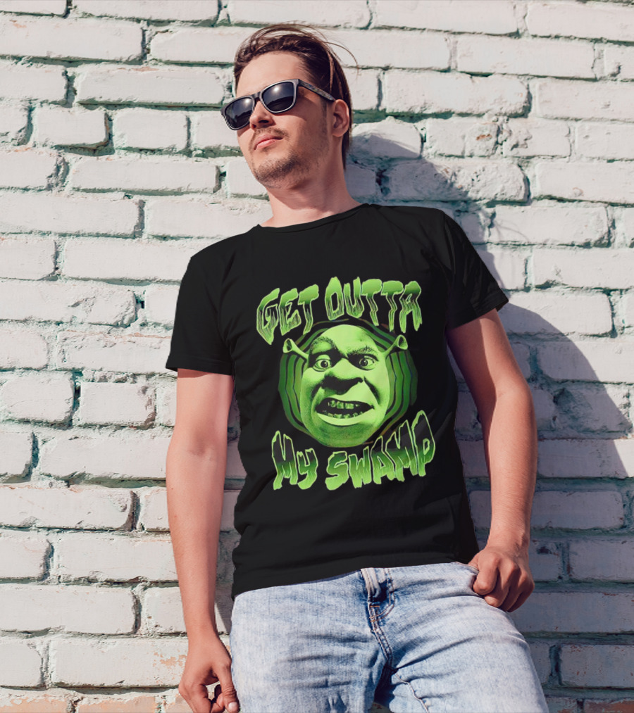 Get Outta My Swamp Shrek Face T-Shirt