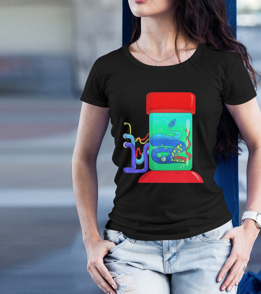 Viper In Colorful Science Lab Jar With Tubes T-Shirt