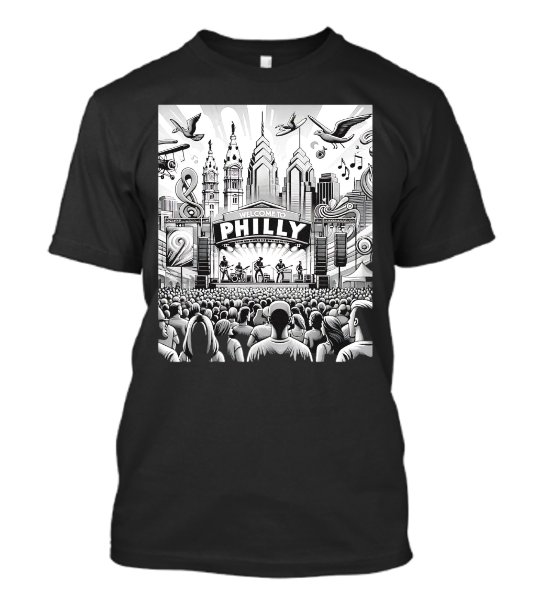 Welcome To Philly Concert Skyline Music Festival T-Shirt