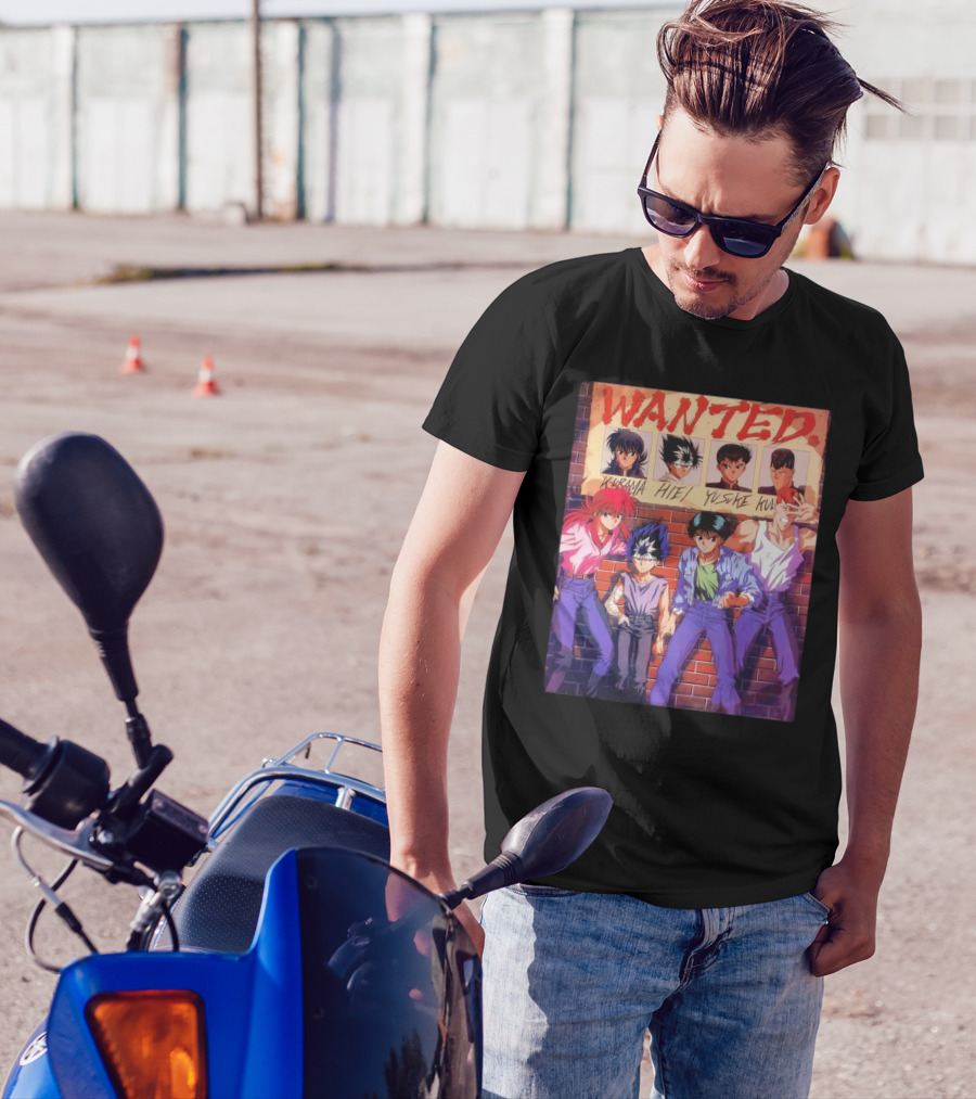 Yu Yu Hakusho 1992 Wanted Kurama Hiei Yusuke Kuwabara T-Shirt