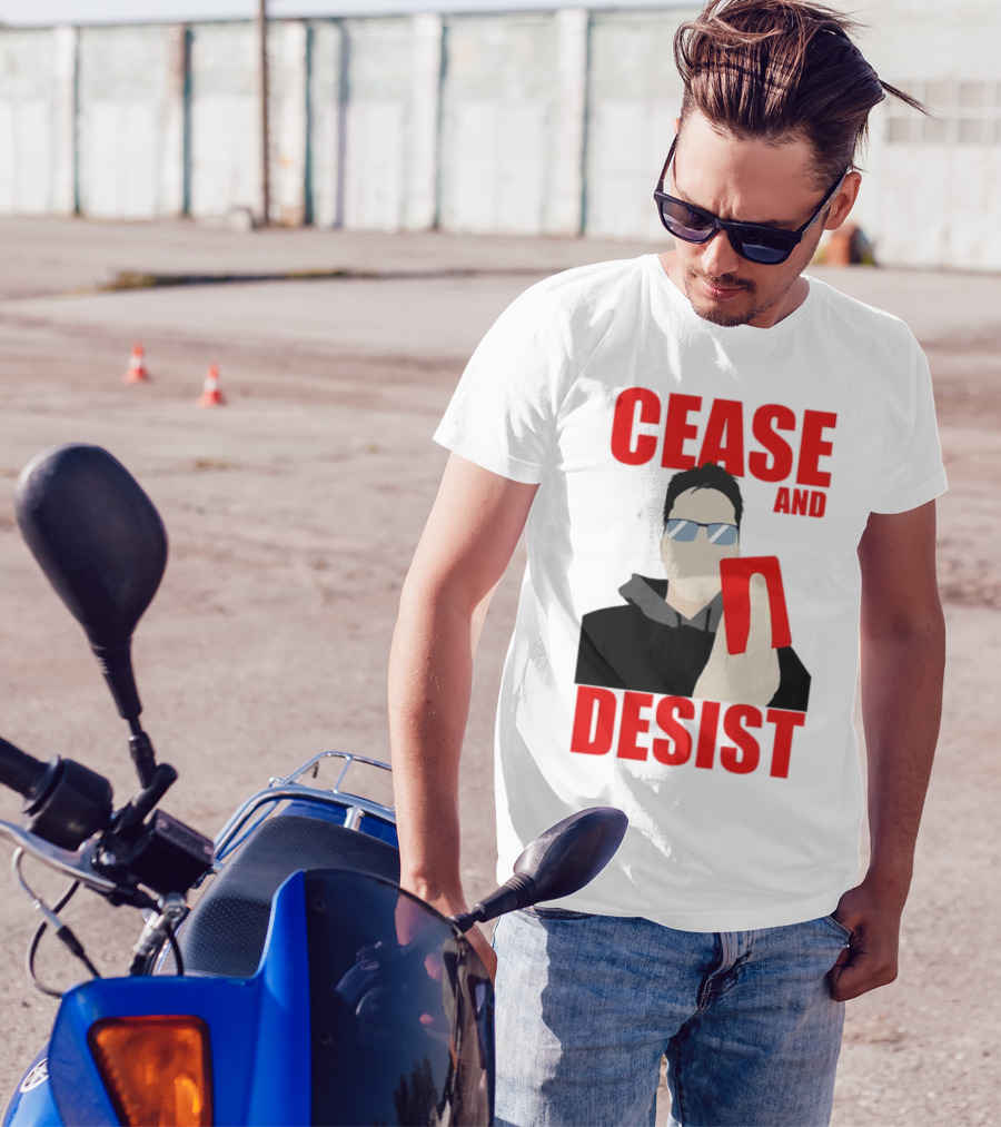 CEASE AND DESIST Red Card Warning T-Shirt