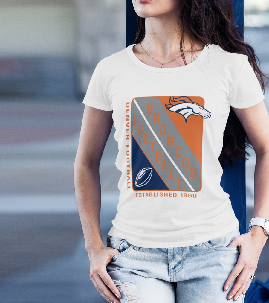Denver Broncos Football Established 1960 Shield T-Shirt