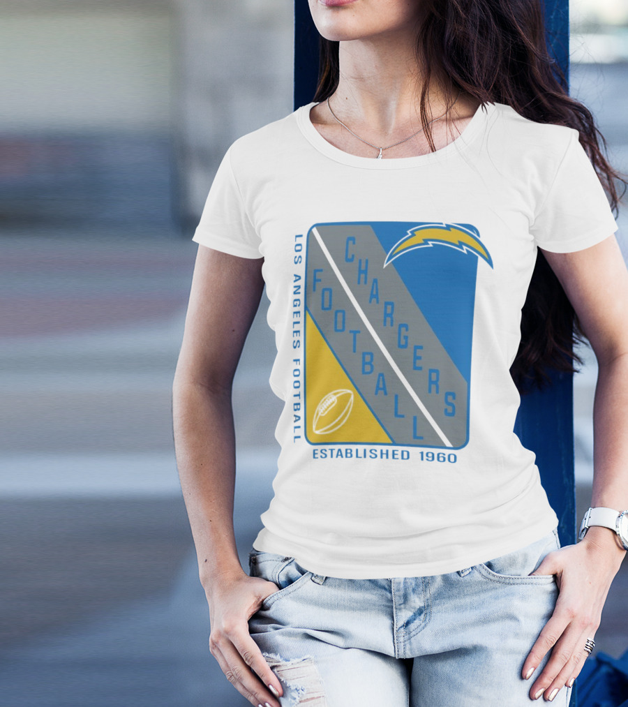 Los Angeles Chargers Football Shield Established 1960 T-Shirt