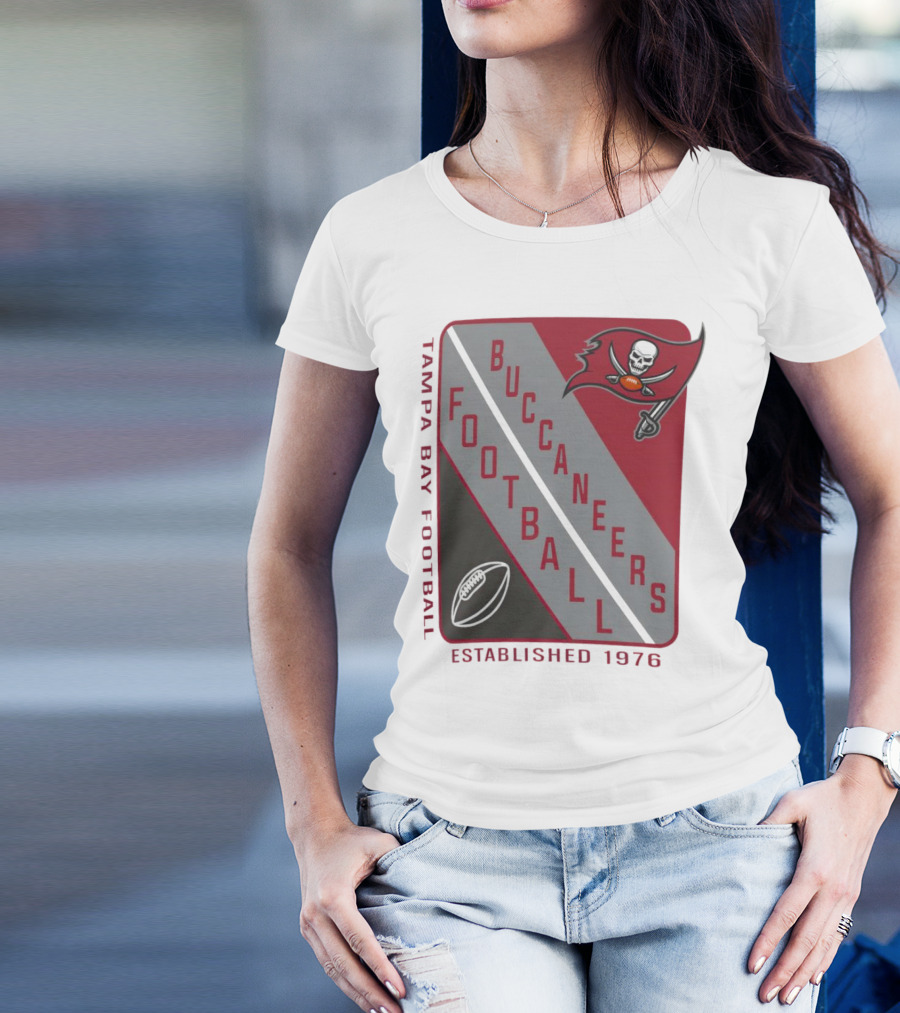 Tampa Bay Buccaneers Football Established 1976 Shield T-Shirt