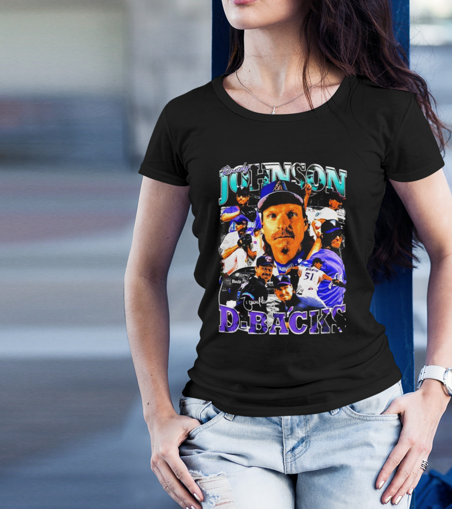 Randy Johnson Arizona Diamondbacks D-Backs Retro Signature T-Shirt