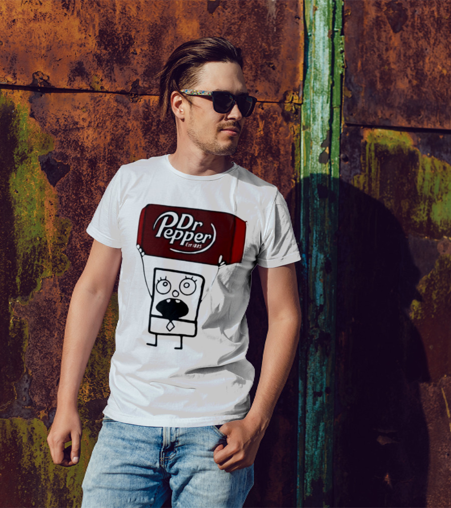 Dr Pepper Est 1885 Character Holding Red Can T-Shirt