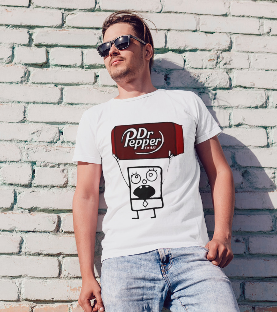 Dr Pepper Est 1885 Character Holding Red Can T-Shirt